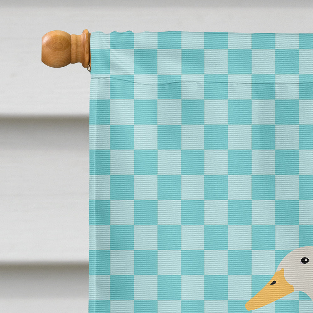 Bali Duck Blue Check House Flag 28x40 Porch Sleeve Pole Decorative Outside Yard Banner Artwork Wall Hanging, Polyester