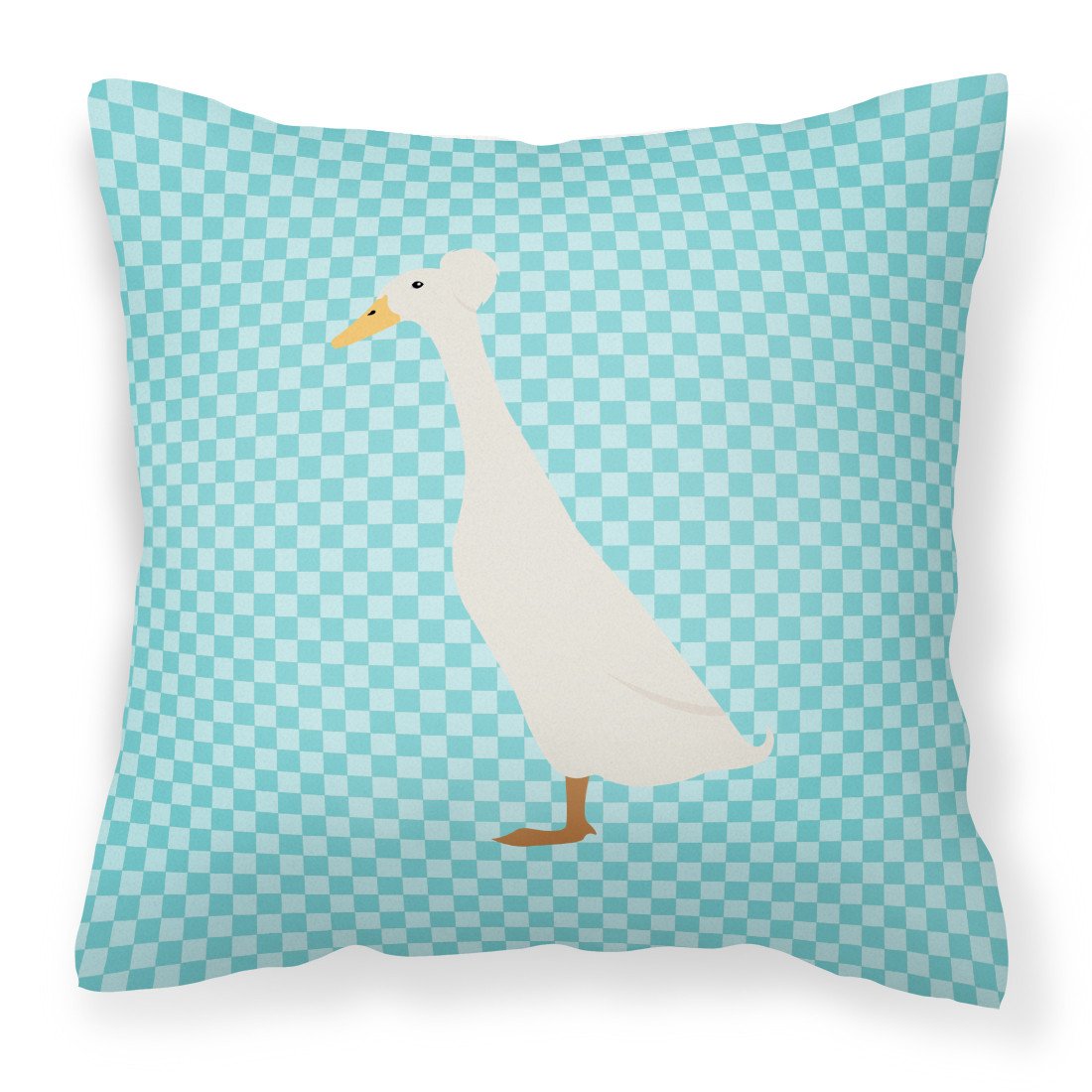 Bali Duck Blue Check Decorative Throw Pillow 18x18 Indoor Outdoor Accent Cushion, Fabric Cover with Insert for Sofa, Bed, Porch & Living Room