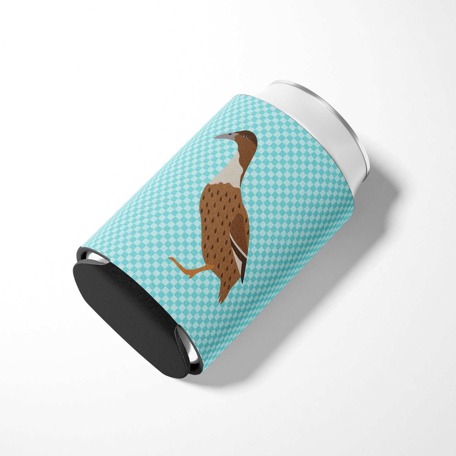 Dutch Hook Bill Duck Blue Check Can or Bottle Hugger Cooler Sleeve for Standard 12 oz Cans, Insulated Foam Beer & Soda Can Hugger Reusable