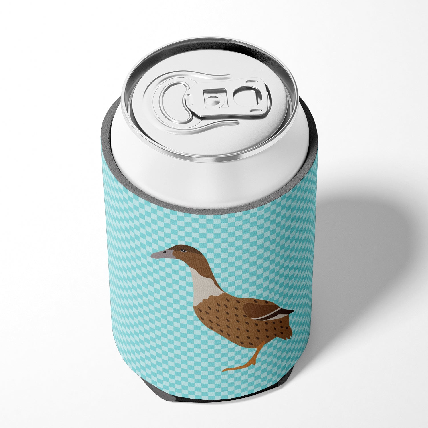 Dutch Hook Bill Duck Blue Check Can or Bottle Hugger Cooler Sleeve for Standard 12 oz Cans, Insulated Foam Beer & Soda Can Hugger Reusable