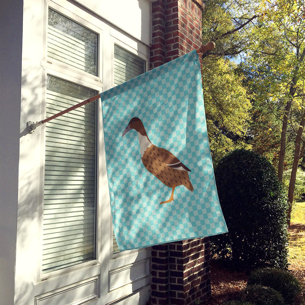 Dutch Hook Bill Duck Blue Check House Flag 28x40 Porch Sleeve Pole Decorative Outside Yard Banner Artwork Wall Hanging, Polyester