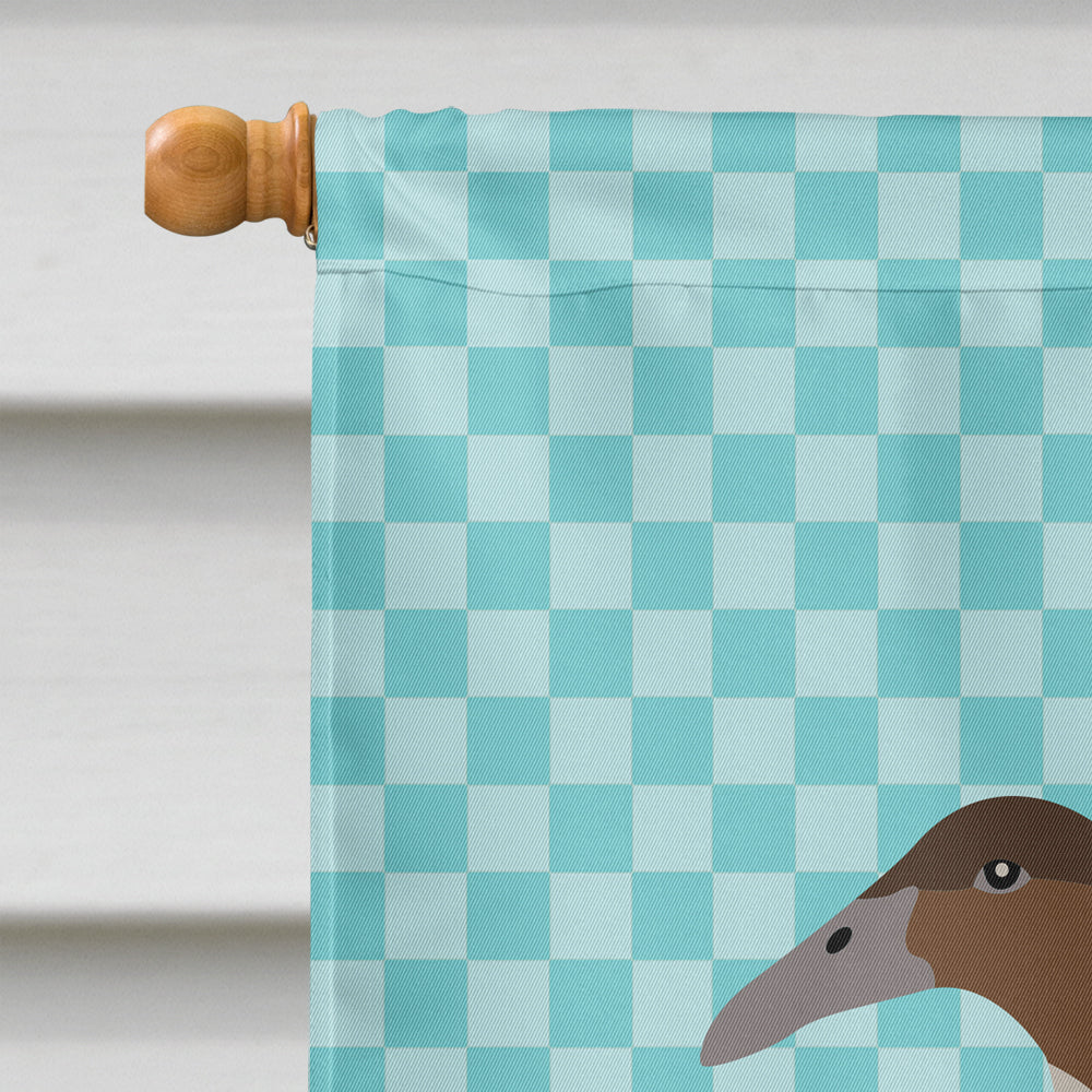Dutch Hook Bill Duck Blue Check House Flag 28x40 Porch Sleeve Pole Decorative Outside Yard Banner Artwork Wall Hanging, Polyester