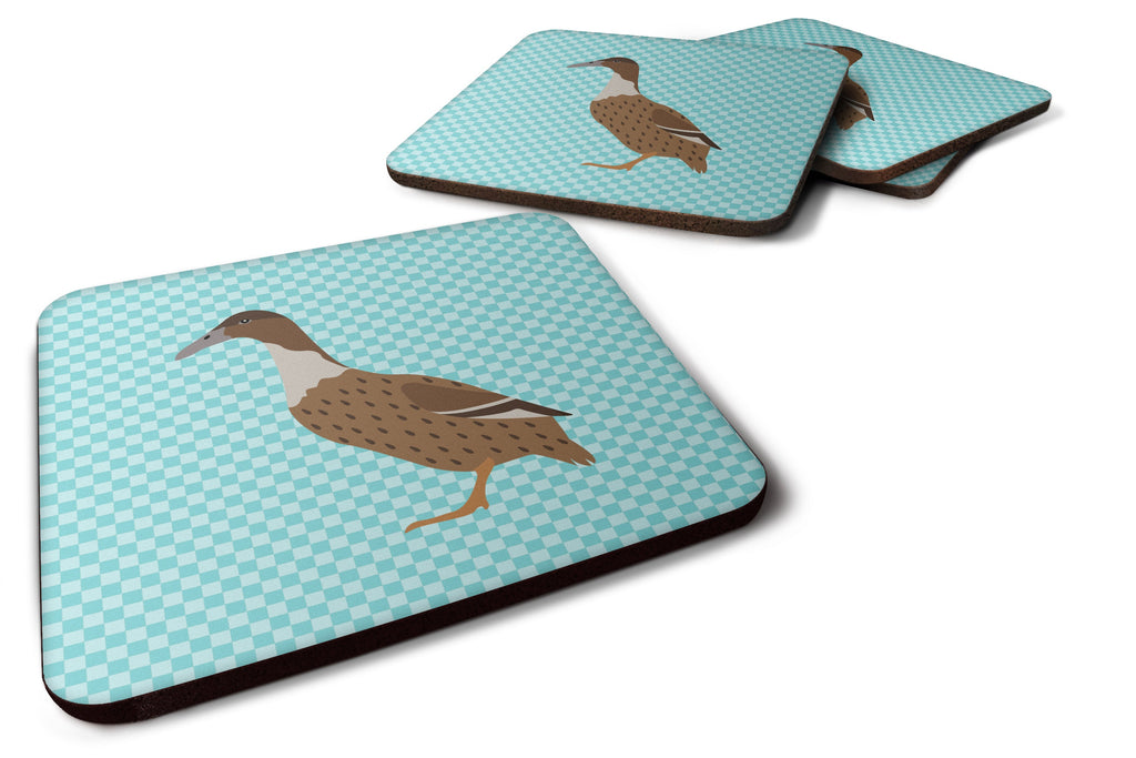 Dutch Hook Bill Duck Blue Check Foam Coasters Set of 4 Cup Coasters for Indoor Outdoor, Tabletop Protection, Anti Slip, Mouse pad Material