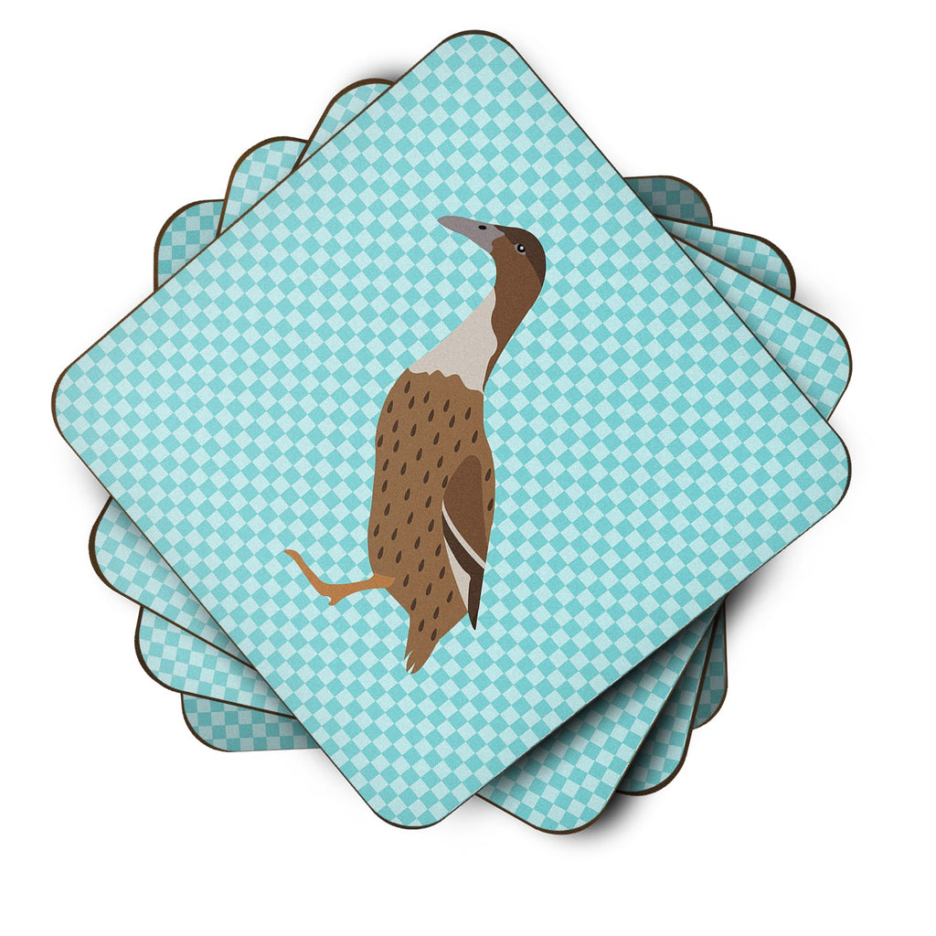 Dutch Hook Bill Duck Blue Check Foam Coasters Set of 4 Cup Coasters for Indoor Outdoor, Tabletop Protection, Anti Slip, Mouse pad Material