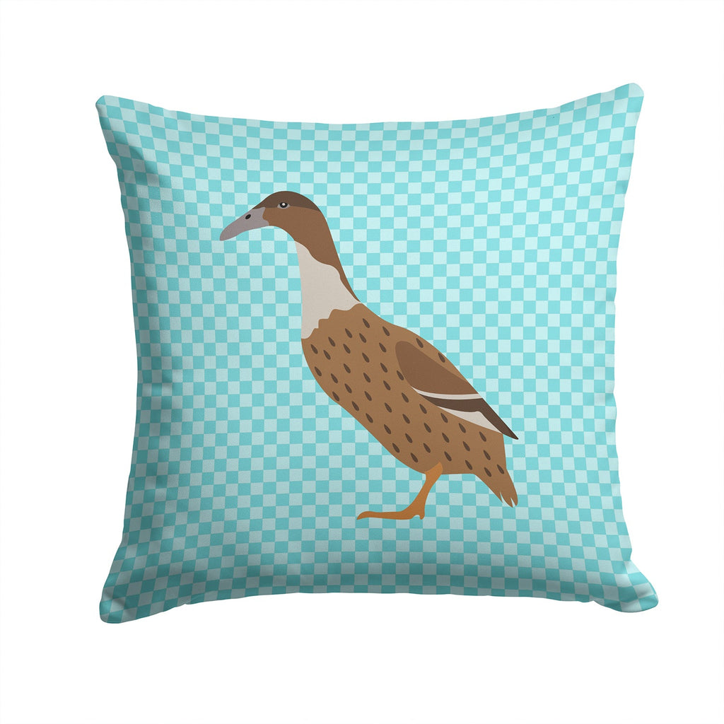 Dutch Hook Bill Duck Blue Check Decorative Throw Pillow 14x14 Indoor Outdoor Accent Cushion, Fabric Cover with Insert for Sofa, Bed, Porch & Living Room