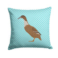 Dutch Hook Bill Duck Blue Check Decorative Throw Pillow 14x14 Indoor Outdoor Accent Cushion, Fabric Cover with Insert for Sofa, Bed, Porch & Living Room