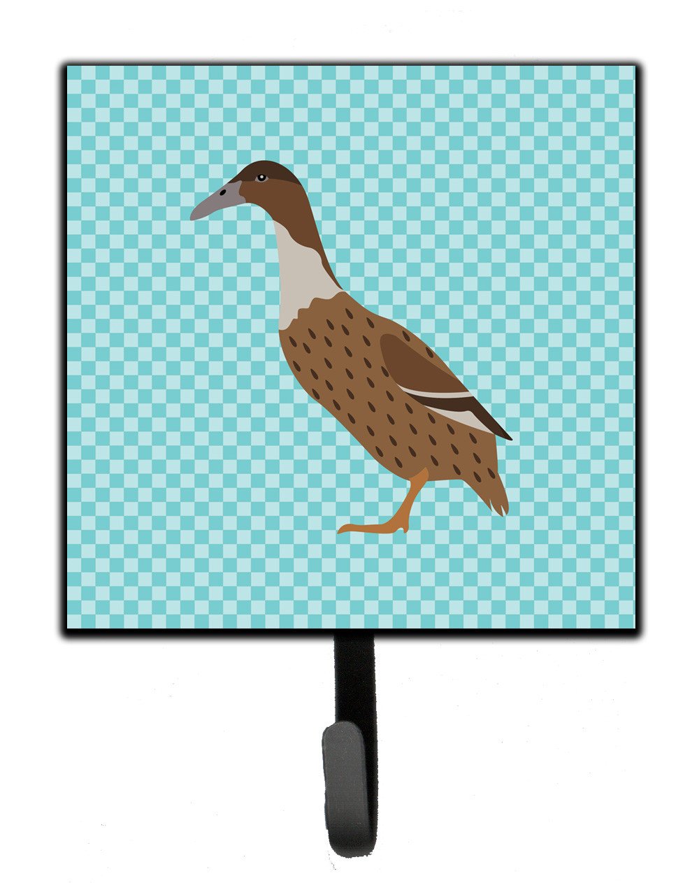 Dutch Hook Bill Duck Blue Check Leash or Key Holder Wall Hooks, Key Hooks Holder, Coat Rack Wall Mount, Coat Hooks, Hooks for Hanging Keys, Towels, Aprons, Leashes