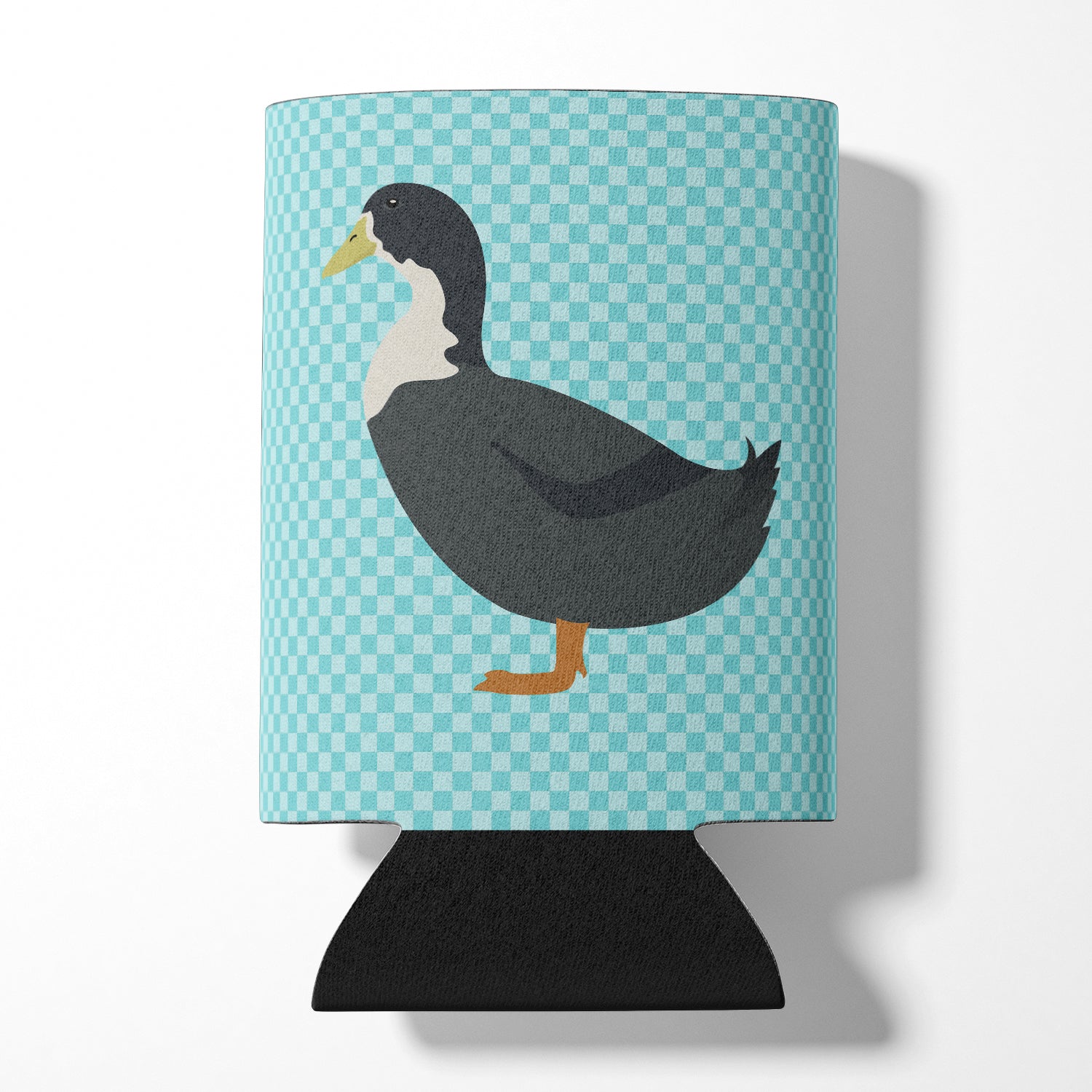 Blue Swedish Duck Blue Check Can or Bottle Hugger Cooler Sleeve for Standard 12 oz Cans, Insulated Foam Beer & Soda Can Hugger Reusable