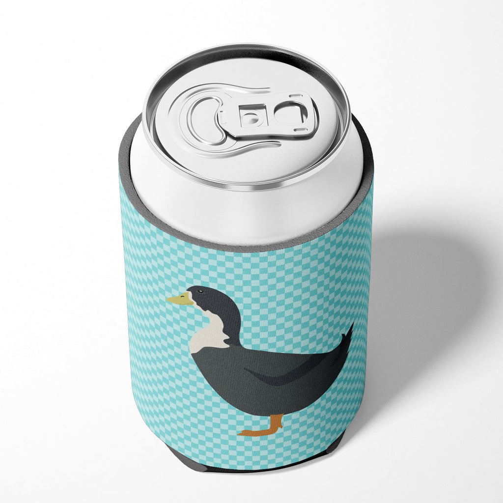 Blue Swedish Duck Blue Check Can or Bottle Hugger Cooler Sleeve for Standard 12 oz Cans, Insulated Foam Beer & Soda Can Hugger Reusable