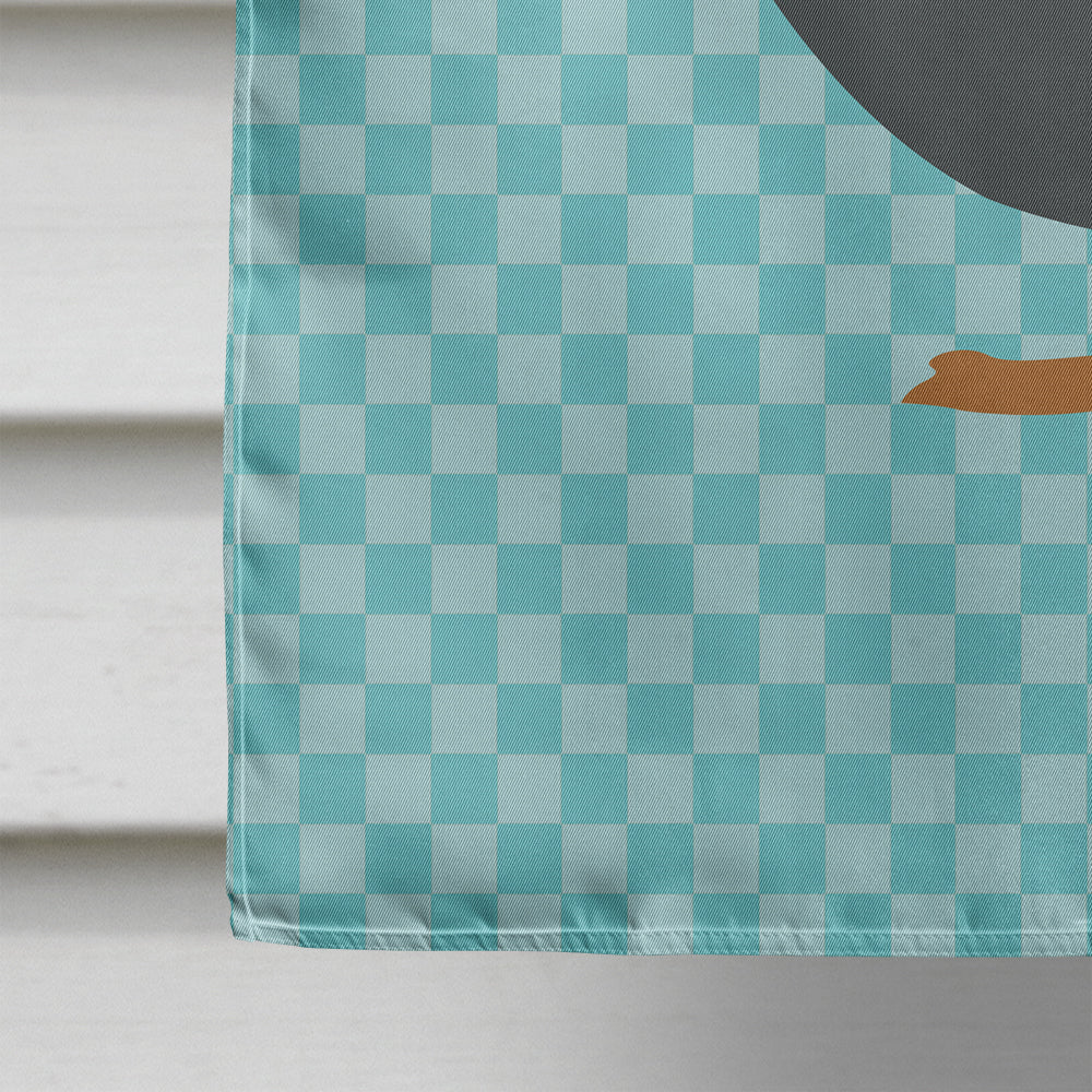 Blue Swedish Duck Blue Check House Flag 28x40 Porch Sleeve Pole Decorative Outside Yard Banner Artwork Wall Hanging, Polyester