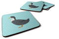 Blue Swedish Duck Blue Check Foam Coasters Set of 4 Cup Coasters for Indoor Outdoor, Tabletop Protection, Anti Slip, Mouse pad Material