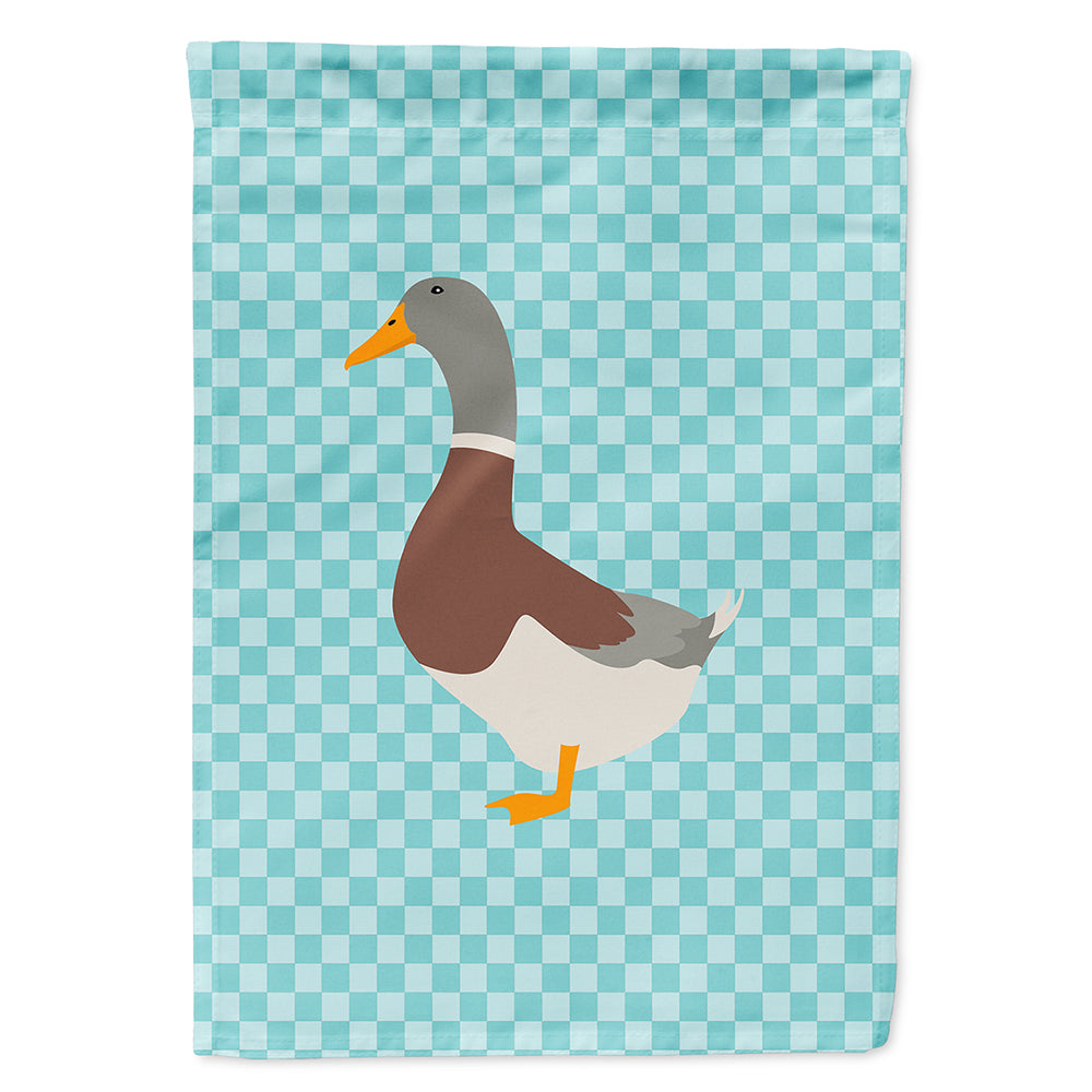 Saxony Sachsenente Duck Blue Check House Flag 28x40 Porch Sleeve Pole Decorative Outside Yard Banner Artwork Wall Hanging, Polyester