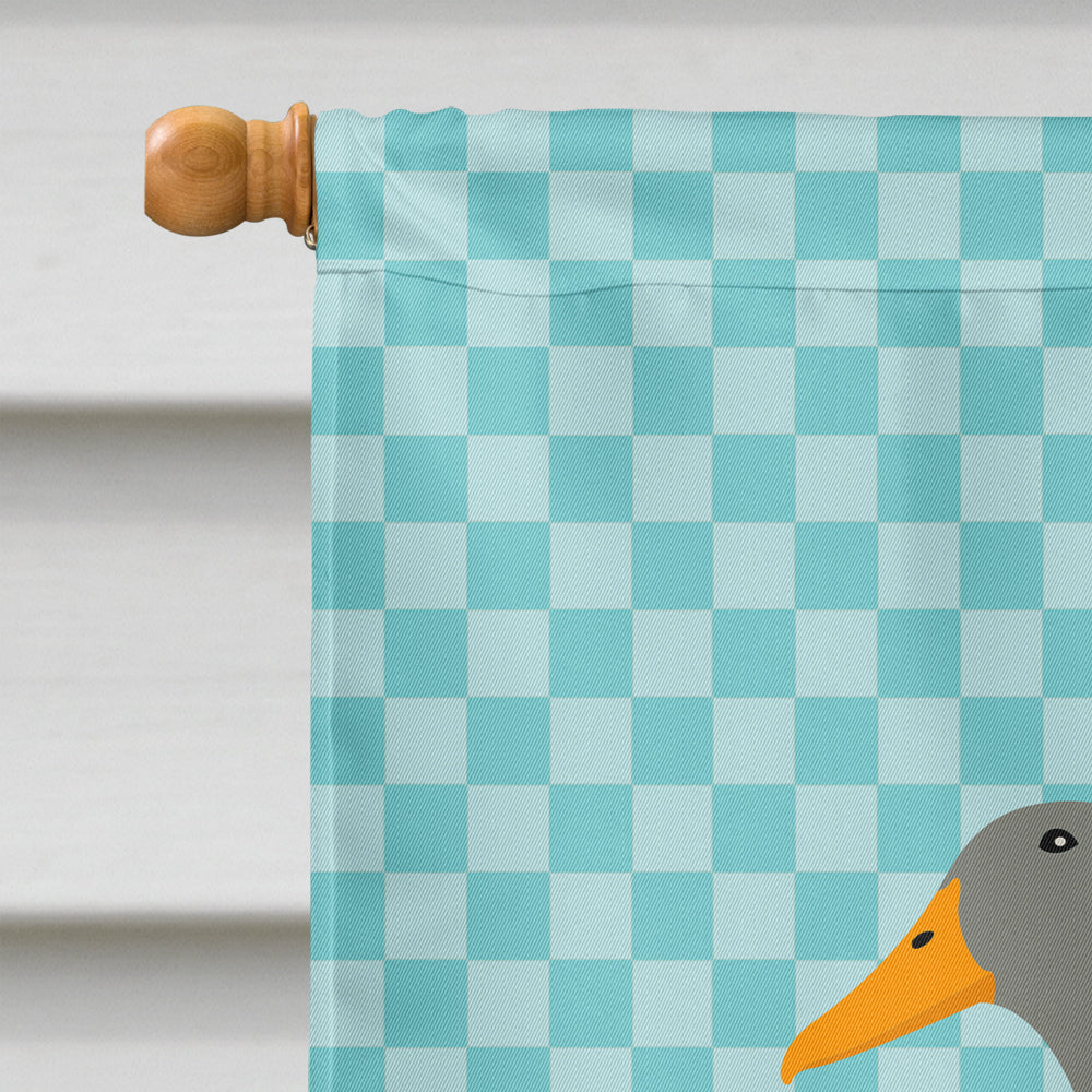 Saxony Sachsenente Duck Blue Check House Flag 28x40 Porch Sleeve Pole Decorative Outside Yard Banner Artwork Wall Hanging, Polyester