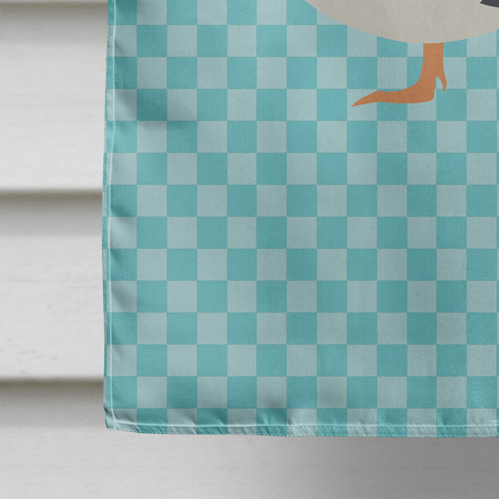 Muscovy Duck Blue Check House Flag 28x40 Porch Sleeve Pole Decorative Outside Yard Banner Artwork Wall Hanging, Polyester