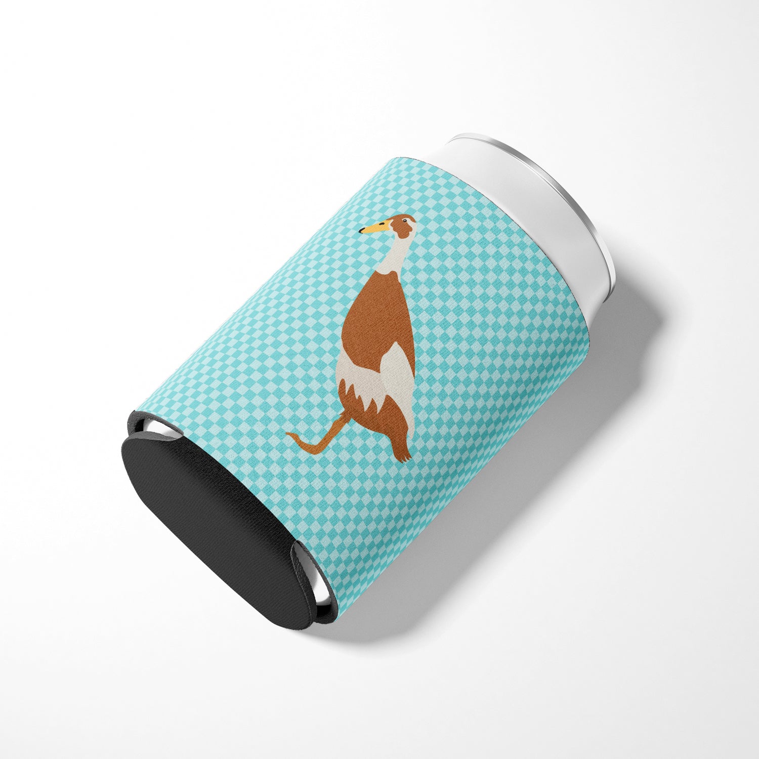 Indian Runner Duck Blue Check Can or Bottle Hugger Cooler Sleeve for Standard 12 oz Cans, Insulated Foam Beer & Soda Can Hugger Reusable