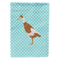 Indian Runner Duck Blue Check House Flag 28x40 Porch Sleeve Pole Decorative Outside Yard Banner Artwork Wall Hanging, Polyester