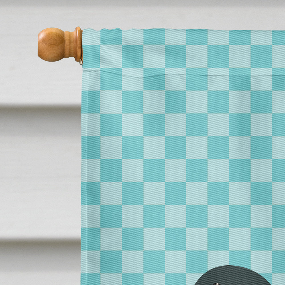 Silver Bantam Duck Blue Check House Flag 28x40 Porch Sleeve Pole Decorative Outside Yard Banner Artwork Wall Hanging, Polyester