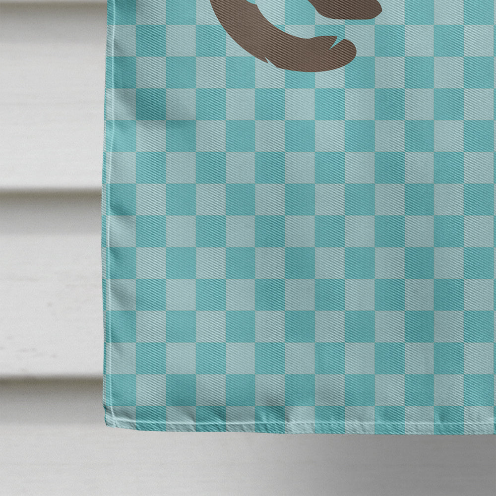 Russian or European Mink Blue Check House Flag 28x40 Porch Sleeve Pole Decorative Outside Yard Banner Artwork Wall Hanging, Polyester