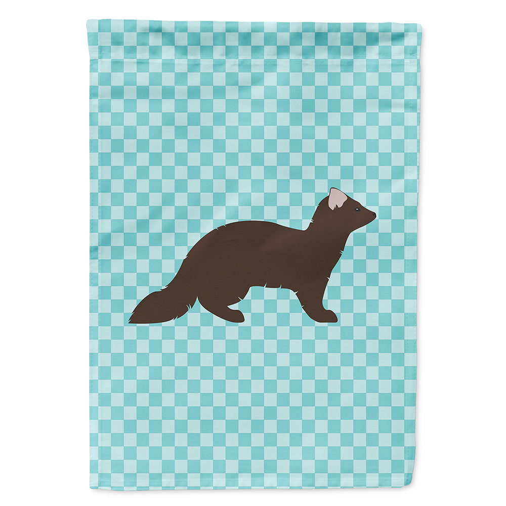 Sable Marten Blue Check House Flag 28x40 Porch Sleeve Pole Decorative Outside Yard Banner Artwork Wall Hanging, Polyester