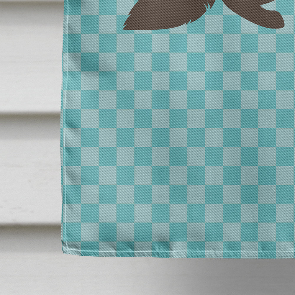 Sable Marten Blue Check House Flag 28x40 Porch Sleeve Pole Decorative Outside Yard Banner Artwork Wall Hanging, Polyester