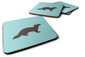 Sable Marten Blue Check Foam Coasters Set of 4 Cup Coasters for Indoor Outdoor, Tabletop Protection, Anti Slip, Mouse pad Material
