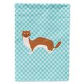 Weasel Blue Check House Flag 28x40 Porch Sleeve Pole Decorative Outside Yard Banner Artwork Wall Hanging, Polyester