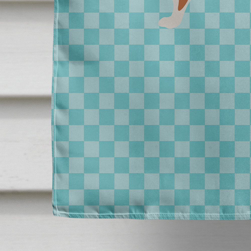 Weasel Blue Check House Flag 28x40 Porch Sleeve Pole Decorative Outside Yard Banner Artwork Wall Hanging, Polyester
