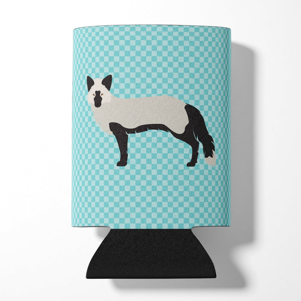 Silver Fox Blue Check Can or Bottle Hugger Cooler Sleeve for Standard 12 oz Cans, Insulated Foam Beer & Soda Can Hugger Reusable