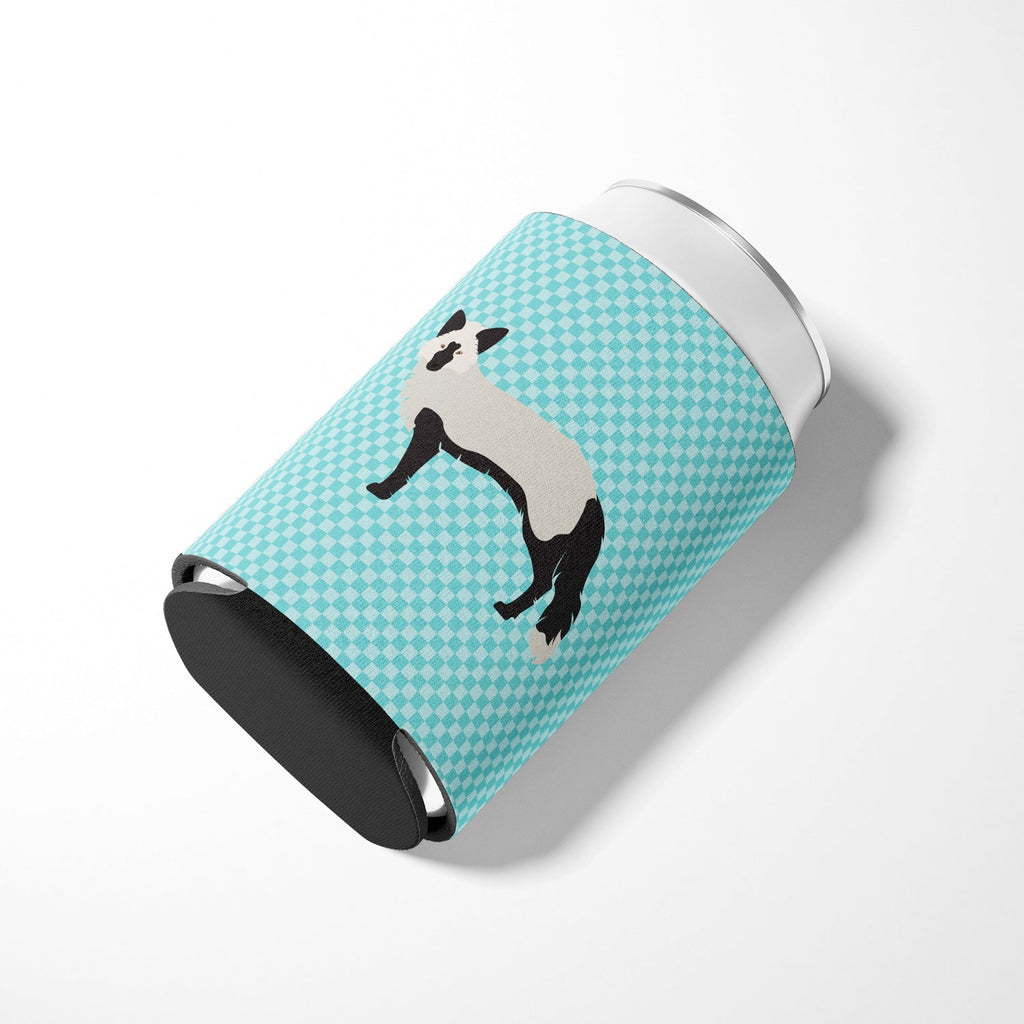 Silver Fox Blue Check Can or Bottle Hugger Cooler Sleeve for Standard 12 oz Cans, Insulated Foam Beer & Soda Can Hugger Reusable