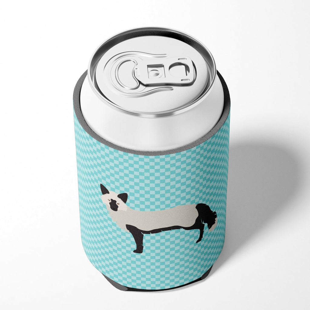 Silver Fox Blue Check Can or Bottle Hugger Cooler Sleeve for Standard 12 oz Cans, Insulated Foam Beer & Soda Can Hugger Reusable