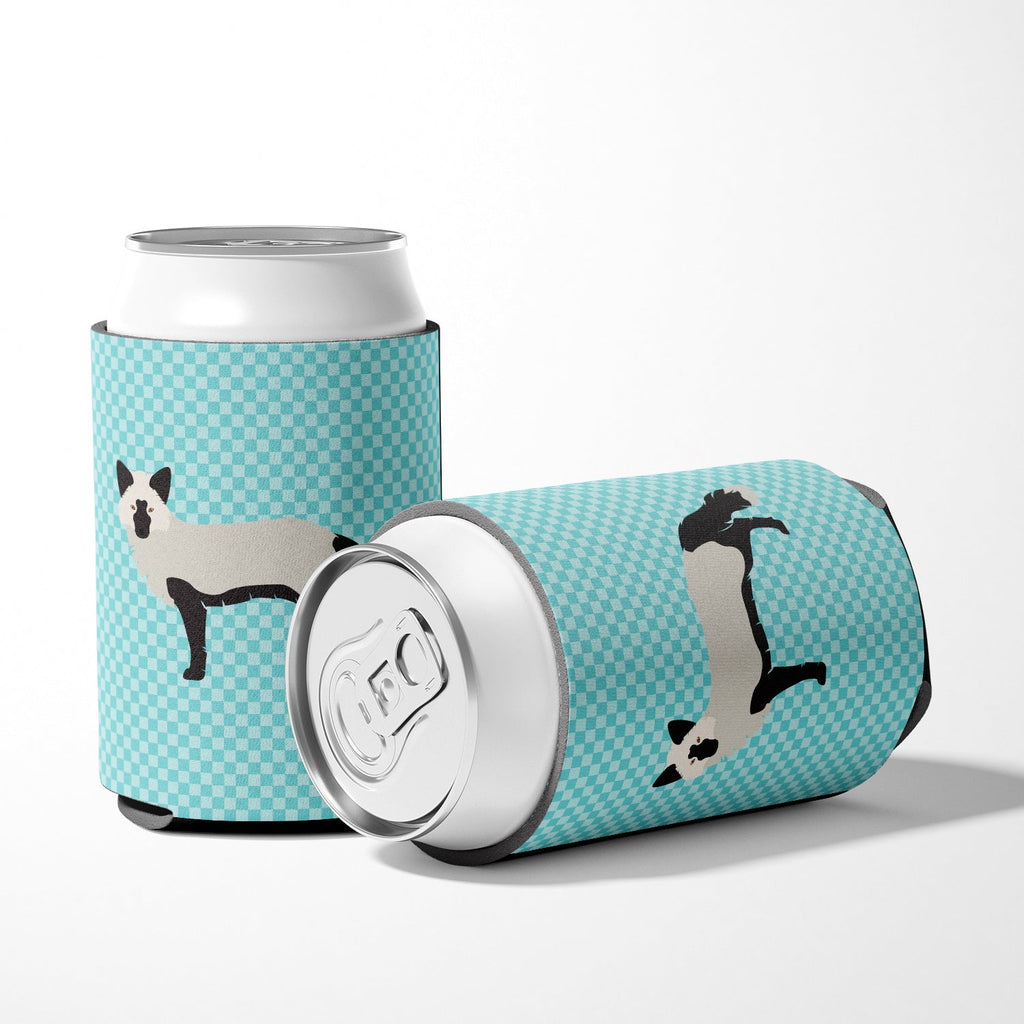 Silver Fox Blue Check Can or Bottle Hugger Cooler Sleeve for Standard 12 oz Cans, Insulated Foam Beer & Soda Can Hugger Reusable