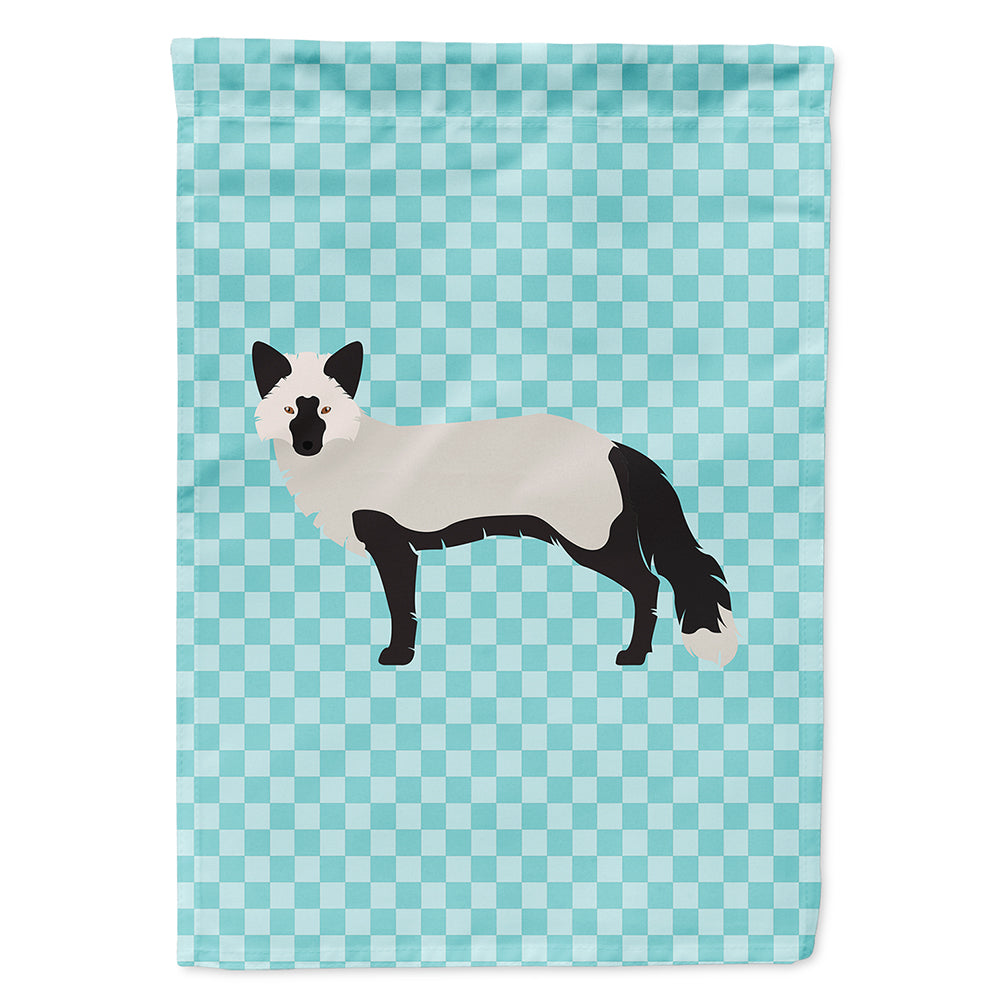 Silver Fox Blue Check House Flag 28x40 Porch Sleeve Pole Decorative Outside Yard Banner Artwork Wall Hanging, Polyester