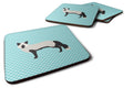 Silver Fox Blue Check Foam Coasters Set of 4 Cup Coasters for Indoor Outdoor, Tabletop Protection, Anti Slip, Mouse pad Material