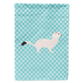 Stoat Short-tailed Weasel Blue Check House Flag 28x40 Porch Sleeve Pole Decorative Outside Yard Banner Artwork Wall Hanging, Polyester