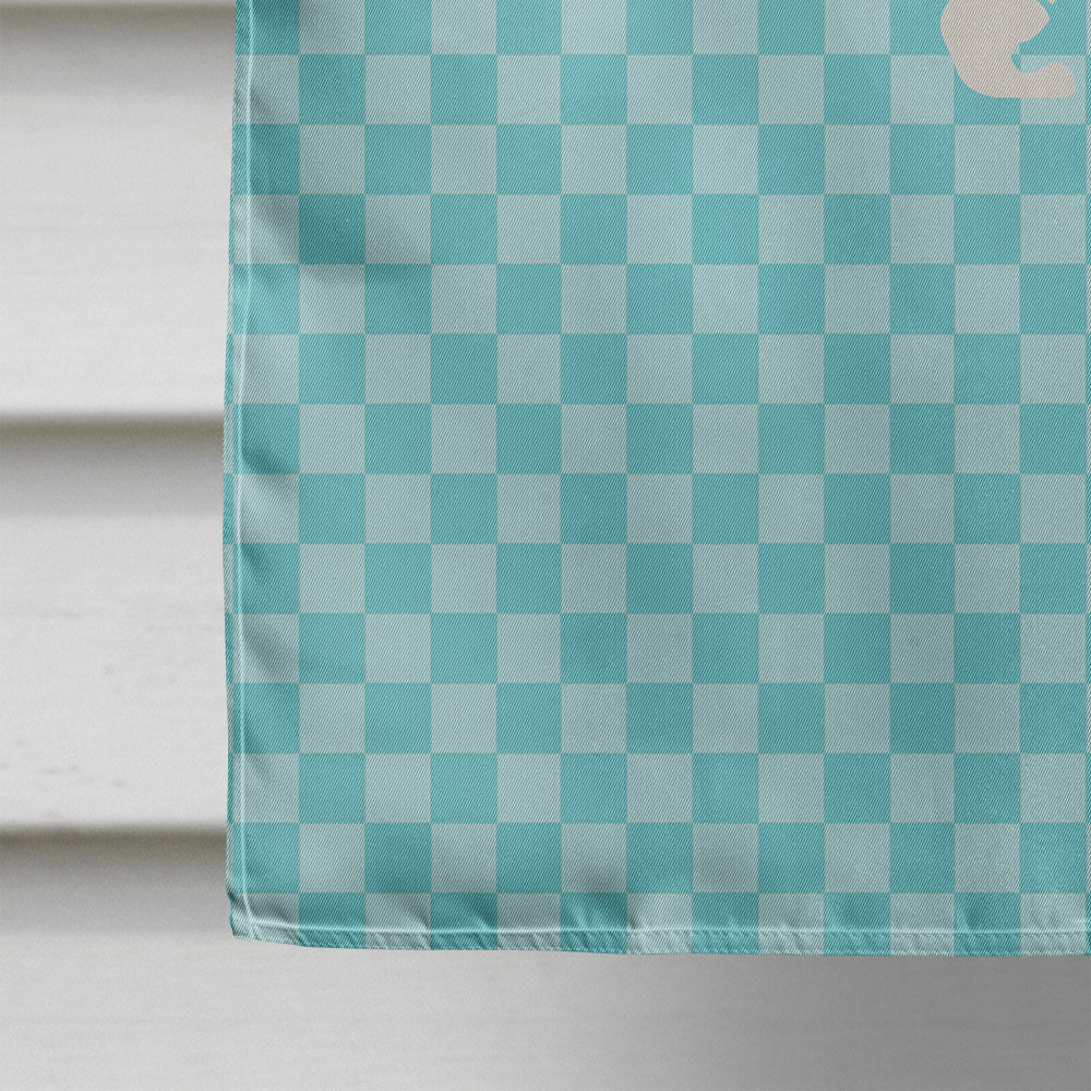 Stoat Short-tailed Weasel Blue Check House Flag 28x40 Porch Sleeve Pole Decorative Outside Yard Banner Artwork Wall Hanging, Polyester