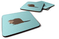 Eurasian Beaver Blue Check Foam Coasters Set of 4 Cup Coasters for Indoor Outdoor, Tabletop Protection, Anti Slip, Mouse pad Material
