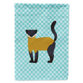 Yellow-Throated Marten Blue Check House Flag 28x40 Porch Sleeve Pole Decorative Outside Yard Banner Artwork Wall Hanging, Polyester