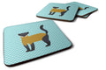 Yellow-Throated Marten Blue Check Foam Coasters Set of 4 Cup Coasters for Indoor Outdoor, Tabletop Protection, Anti Slip, Mouse pad Material