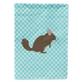Chinchilla Blue Check House Flag 28x40 Porch Sleeve Pole Decorative Outside Yard Banner Artwork Wall Hanging, Polyester