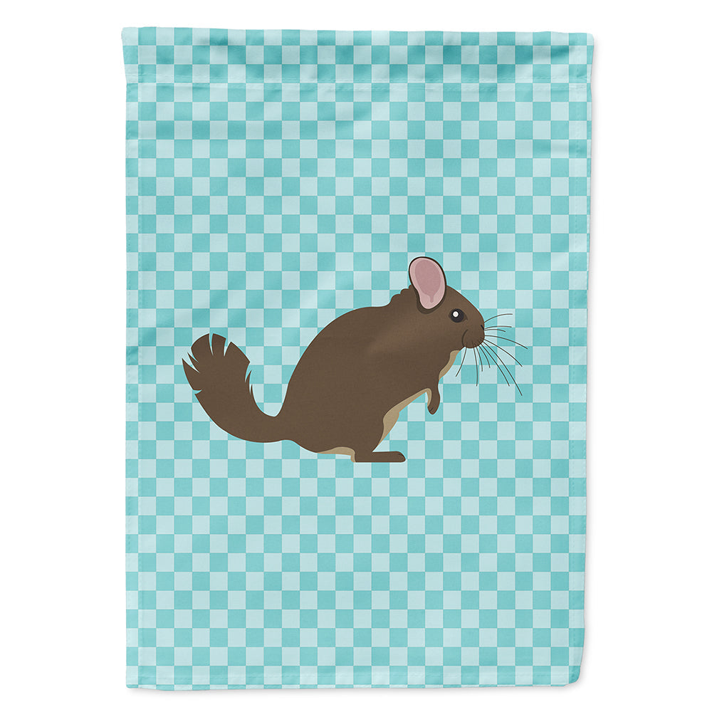 Chinchilla Blue Check House Flag 28x40 Porch Sleeve Pole Decorative Outside Yard Banner Artwork Wall Hanging, Polyester