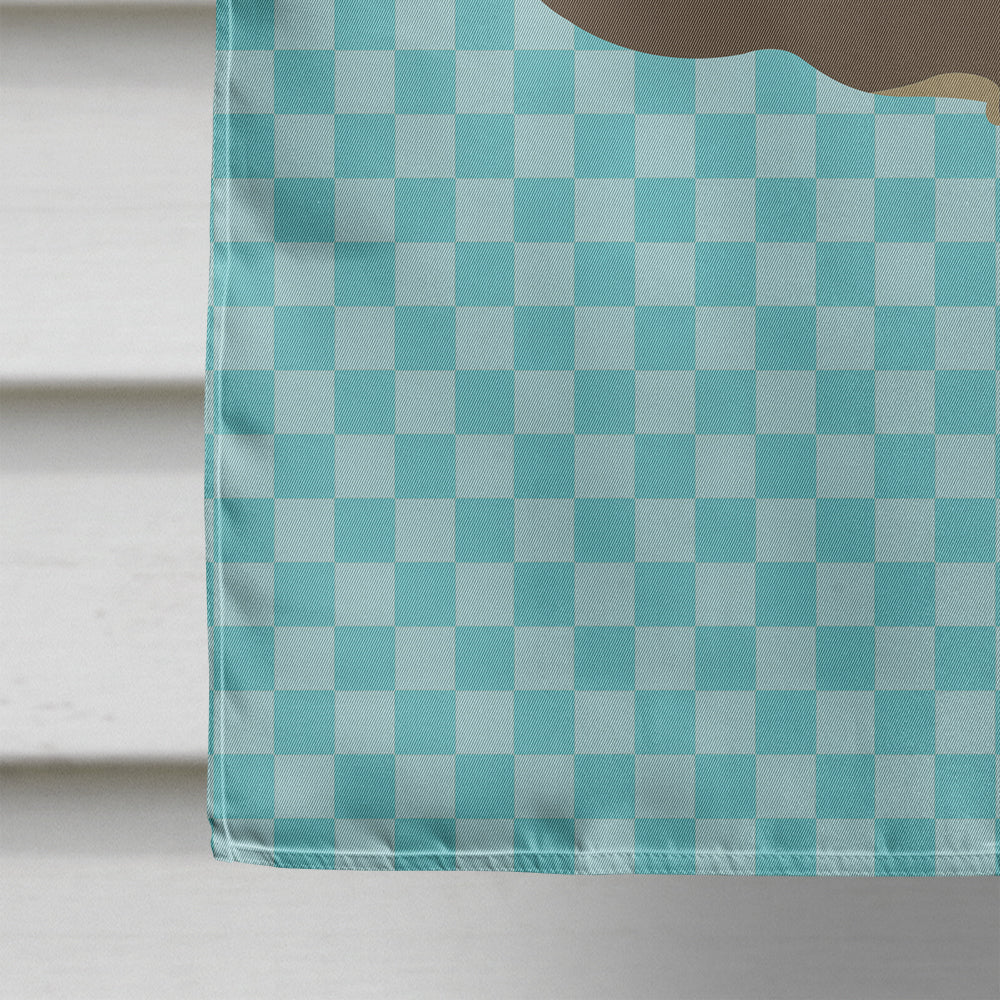 Chinchilla Blue Check House Flag 28x40 Porch Sleeve Pole Decorative Outside Yard Banner Artwork Wall Hanging, Polyester