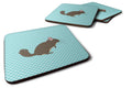 Chinchilla Blue Check Foam Coasters Set of 4 Cup Coasters for Indoor Outdoor, Tabletop Protection, Anti Slip, Mouse pad Material