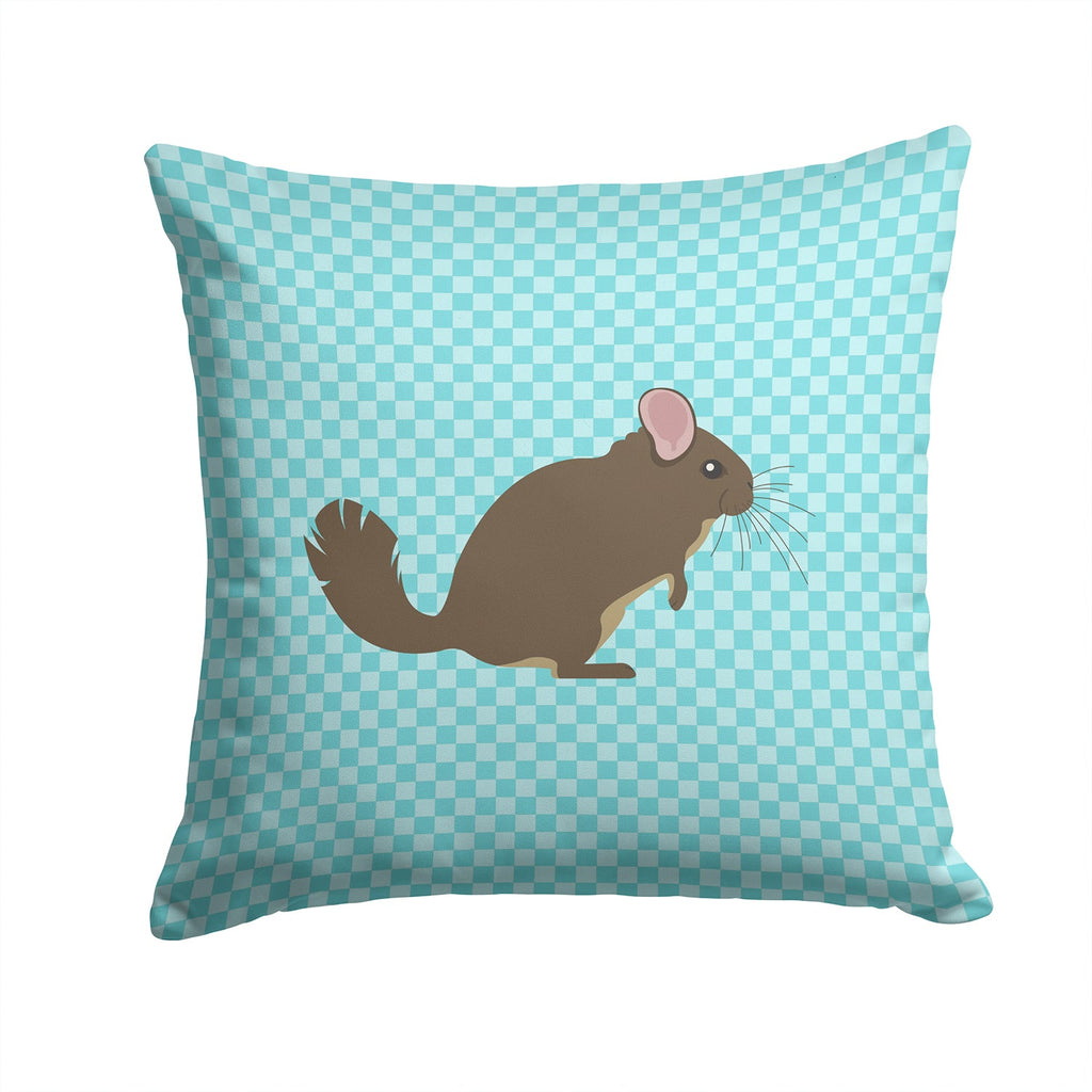 Chinchilla Blue Check Decorative Throw Pillow 14x14 Indoor Outdoor Accent Cushion, Fabric Cover with Insert for Sofa, Bed, Porch & Living Room