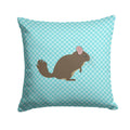 Chinchilla Blue Check Decorative Throw Pillow 14x14 Indoor Outdoor Accent Cushion, Fabric Cover with Insert for Sofa, Bed, Porch & Living Room