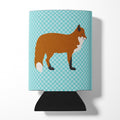 Red Fox Blue Check Can or Bottle Hugger Cooler Sleeve for Standard 12 oz Cans, Insulated Foam Beer & Soda Can Hugger Reusable