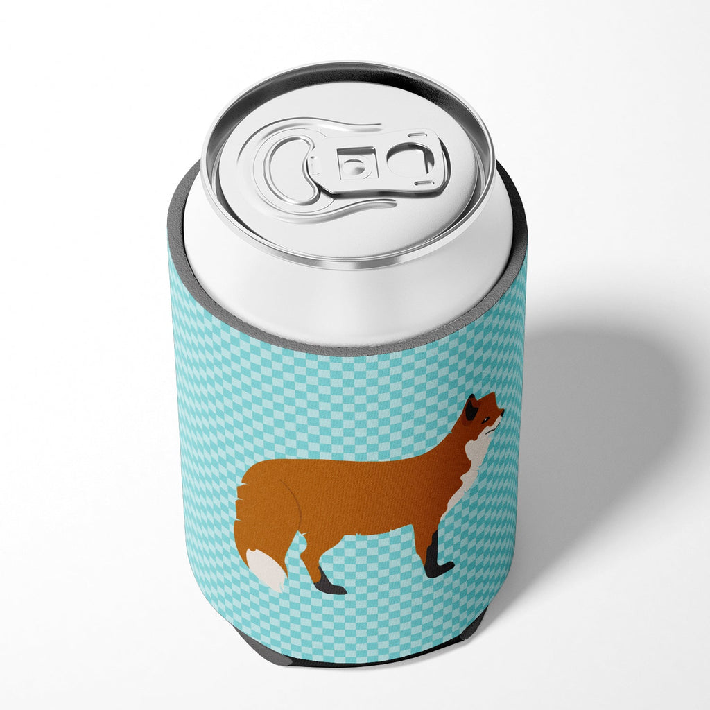 Red Fox Blue Check Can or Bottle Hugger Cooler Sleeve for Standard 12 oz Cans, Insulated Foam Beer & Soda Can Hugger Reusable