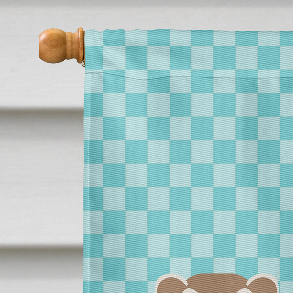 Ferret Blue Check House Flag 28x40 Porch Sleeve Pole Decorative Outside Yard Banner Artwork Wall Hanging, Polyester