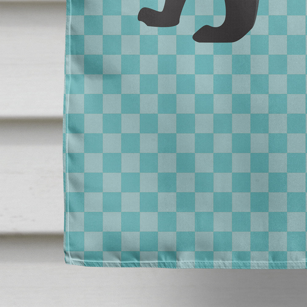 Ferret Blue Check House Flag 28x40 Porch Sleeve Pole Decorative Outside Yard Banner Artwork Wall Hanging, Polyester