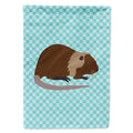 Coypu Nutria River Rat Blue Check House Flag 28x40 Porch Sleeve Pole Decorative Outside Yard Banner Artwork Wall Hanging, Polyester