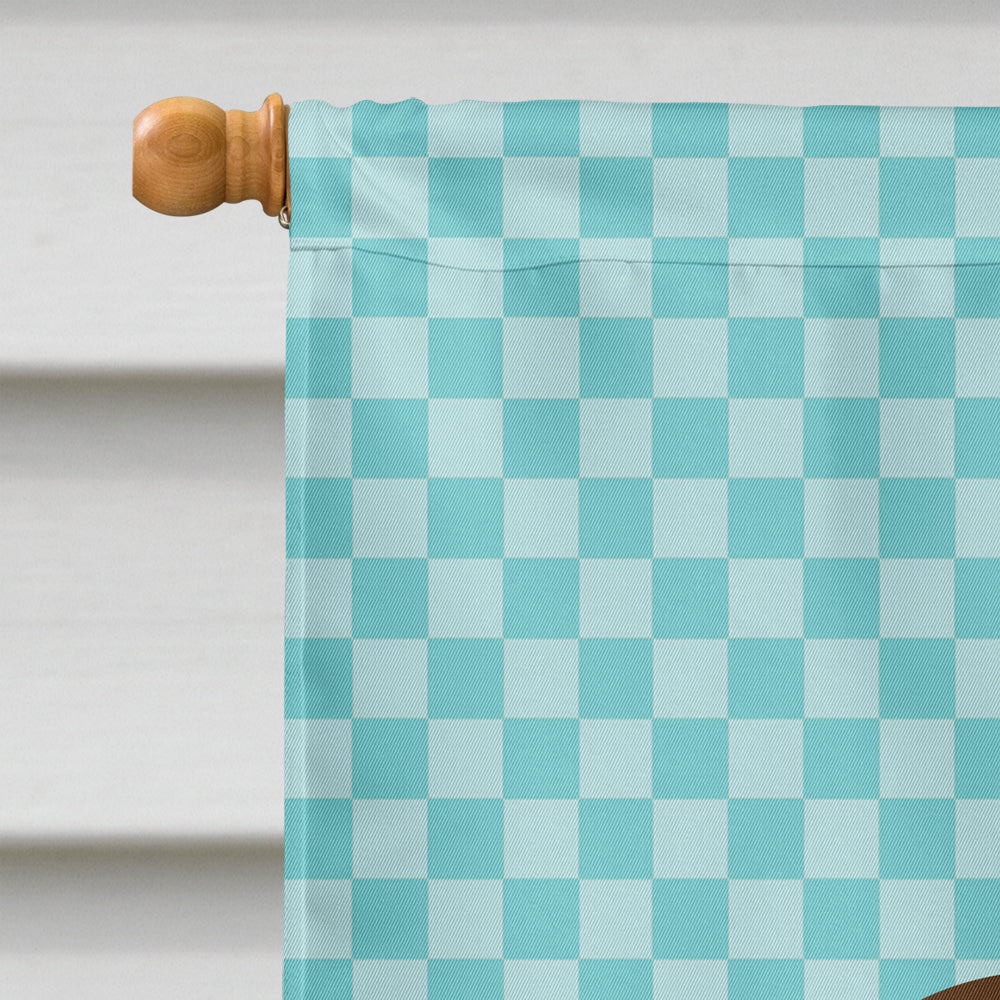 Coypu Nutria River Rat Blue Check House Flag 28x40 Porch Sleeve Pole Decorative Outside Yard Banner Artwork Wall Hanging, Polyester